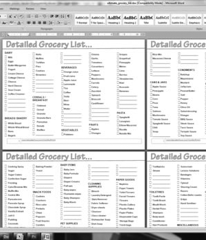 excel shopping list template