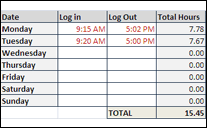 excel timesheet template with formulas
